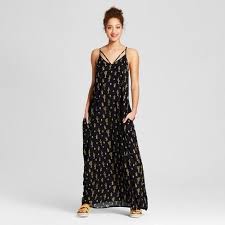Women S Maxi Dress With Pocket Cactus Print Xhilaration Black Cactus Print Target Womens Maxi Dresses Maxi Dress Dresses