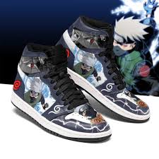 Kakashi Sneakers Naruto Anime Lightning Custom Air Jordan Shoes In 2021 Cute Sneakers Naruto Shoes Sneakers