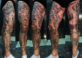 Artist Klodian Luca Leg Sleeve Tattoo Tattoos For Guys Leg Tattoos