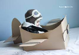 Cardboard Box Airplane Repeat Crafter Me Cardboard Airplane Business For Kids Aviator Hat