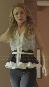 Juliette S Black And White Lace Peplum Top On Nashville Peplum Lace Top Peplum Top Lace Peplum