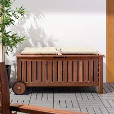 Applaro Storage Bench Outdoor Brown Stained Brown Width 50 3 8 Ikea In 2020 Outdoor Storage Bench Bench With Storage Storage Bench