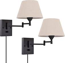 Find new wall sconces for your home at joss & main. Pauwer Plug In Wall Sconce Set Of 2 Swing Arm Wall Lamp With Plug In Cord And Fabric Shade Wall Light Fixtures For Hallway Bedroom Living Room Beige Shade Amazon Com