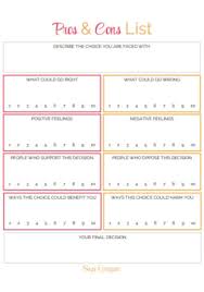 This educational template can be used to record and make comparisons about the positive and negative aspects of two items. 20 Sample Pros And Cons Lists In Pdf Sample Net