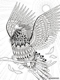 Vector Flying Eagle Coloring Page Coloring Pages Nature Coloring Pages Grayscale Coloring