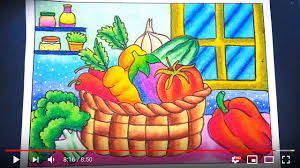 Gambar ini yang dapat dicetak dan dihiasi dengan banyak barang dan dekorasi natal seperti manusia jahe, permen tongkat, lonceng, daun holly dan bisa di beri. Screenshot 326 Menggambar Dan Mewarnai Sayuran Dalam Keranjang Dengan Gradasi Crayon How To Draw Vegetable Menggambar Kreatif Gambar Simpel Gambar Pastel