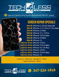TECH 4 LESS INC. iPhone screen repairs Samsung screen repairs iPad screen repairs Computer repairs