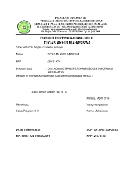 Download and install stia malang 26.0 on windows pc. Pengajuan Judul Docx