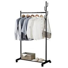 In this section you will find 4 way display racks with straight arms, slant arms, or a combination of both. Sunsky Us Warehouse Classic Coat Rack Clothes Hanger Rolling Garment Rack With Bottom Shelves Size 80x44 5x172cm Black