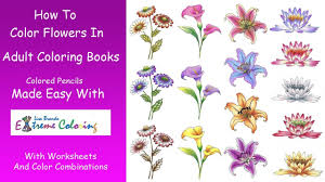 In this watercolor tutorial, i teach the easiest way to paint ten different flowers. How To Color Flowers In Coloring Books Choosing Colors Combinations Blending Shading Lisa Brando Youtube