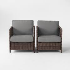 Monroe 2pk Wicker Motion Patio Club Chair Threshold Club Chairs Deep Seat Cushions Patio Chair Cushions