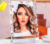 4x6 Crystal Picture Frame,Luxury Modern Clear Crystal Glass Photo Frames  With Multiple Shining Groove For Photo,Landscape,Painting and poster