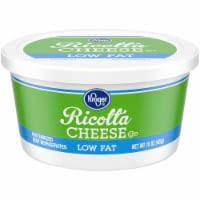 In total 77.59% of the calories in ricotta (cheese) come from fat, 20.69% from protein and 0% from carbohydrates. Kroger Low Fat Ricotta Cheese 15 Oz Kroger