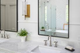 Black And White Modern Farmhouse Bathroom Modern Farmhouse Bathroom Vanity Mirrors Bathroom Farmhouse Style Modern Farmhouse Bathroom Bathroom Trends