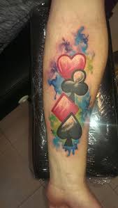See article for how this scoring is used); Club Heart Spade Diamond Playing Card Suit Watercolour Watercolor Tattoo Card Tattoo Playing Card Tattoos Poker Tattoo