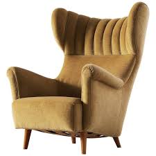 Large Italian Wingback Chair In Mohair Wingback Chair Mid Century Wingback Chair Modern Wingback Chairs