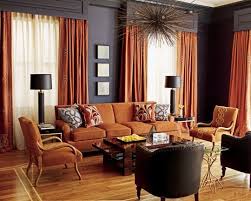 Grey And Rust Curtains Palette Of Navy Blue Rust Adds Warmth To A North Facing Room Mohair Living Room Orange Brown Living Room Living Room Colors