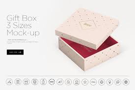Gift Box 3 Sizes Mock Up Box Mockup Photoshop Design Gift Box