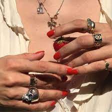 strawberries and jewlery red nails fashion jewels