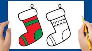Dessin de Noël: Comment dessiner une chaussette de Noël facile - YouTube