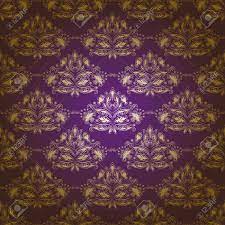 The most common patterns gold purple material is metal. Damask Seamless Floral Pattern Gold Flowers On A Purple Background Royalty Free Cliparts Vectors And Stock Illustration Image 14407828