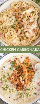 This Homemade Creamy Chicken Carbonara Recipe Is The Ultimate Pasta Recipe Chicken And Shrimp Smo Chicken Carbonara Recipe Homemade Carbonara Carbonara Recipe