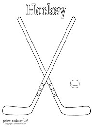 They're great for all ages. Hockey Sticks And Puck Print Color Fun Free Printables Coloring Pages Crafts Puzzles Cards To Print Hockey Stick Hockey Party Hockey Cakes