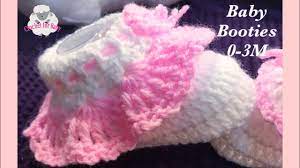 Easy Crochet Cuffed Baby Booties For Beginners Newborn 0 3 Month 3 6m By Crochet For Baby 186 Youtube
