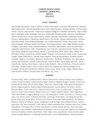 HAMDEN MIDDLE SCHOOL QUARTER 1 HONOR ROLL GRADE 8 2016-2017 HIGH HONORS  HONORS