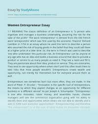 .of successful women entrepreneurs.women entrepreneurs play an important role in the development of a country's economy.women today made up more than 47 percent of the labor force in malaysia.past research on entrepreneurs demonstrated that individuals with entrepreneurial. Women Entrepreneur Free Essay Example