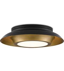 Aged brass flush mount ceiling light. Currey Company 9999 0045 Metaphor 3 Light 20 Inch Painted Antique Brass Painted Black Flush Mount Ceiling Light