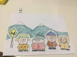 Drawing Of The Bus Stop Southpark