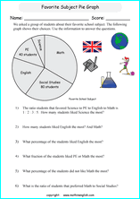 grade 6 pie and circle graph worksheets with sixth grade