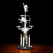 Amazon Com Angel Chimes The Original Traditional Decorative Swedish Candle For Christmas Metal Chime Carousel Authentic Scandinavian Decoration Ornament For Home And Kitchen Silver Color Metal 4 Candles Home