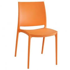 Maya Beige Resin Dining Chair From Maya Collection Made From Commercial Grade Resin With Gas Injection M Orange Dining Chairs Side Chairs Dining Dining Chairs