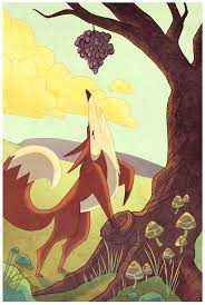 The fox is filled with joy as the grapes look tasty and ready to burst with their sweet juices. The Fox And The Grapes By Lexie Holliday On Deviantart