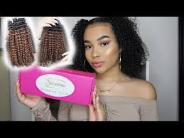 Clip in hair extension afro kinky curly ombre natural black to chocolate brown. Ombre Kinky Curly Clip In Hair Extensions Review Sassina Hair Youtube