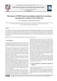 Malaysian accounting standards board issued the mfrs on 17 november 2014. Pdf The Impact Of Ifrs Based Accounting Standards On Earnings Management Evidence From Malaysia