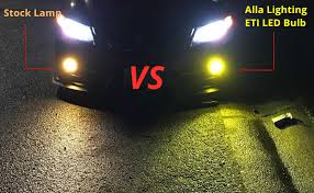 Amazon Com Alla Lighting 3800lm Xtreme Super Bright H11 H8 Led Fog Lights Bulbs 3000k Golden Yellow Eti 56 Smd 12v Drl Replacement For Fog Lamps H16 Automotive