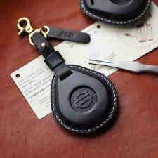 Saddlestitch Harley Davidson Security Key Fob Case Leather Fobs Key Fob