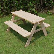 Outsunny 6' wooden outdoor folding patio camping picnic table set with bench. Kids Wooden Picnic Table Wayfair