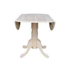 International Concepts Unfinished Round Drop Leaf Dining Table T 42dp The Home Depot In 2020 Dining Table Pedestal Dining Table Wood Dining Table