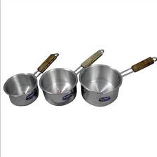 The use of metal handles means you can use the saucepans in the oven too, up to 240°c. Sauce Pan With Wooden Wire Handle At Rs 185 Kilogram Saucepan Id 6226079148
