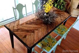 Plywood has been used to build furniture for decades. Wooden Herringbone Table With Tapered Legs Reality Daydream