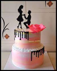 Back to engagement cakes designs: Happy Cakes Two Tier Fresh Cream Engagement Cake Facebook