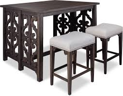 Charthouse Breakfast Bar And 2 Counter Height Backless Stools Rectangular Dining Table Backless Stools American Signature Furniture