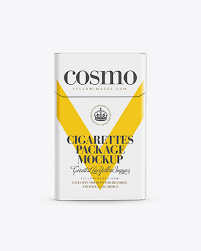 Download Flip Top Hard Pack Cigarette Case Mockup In Box Mockups On Yellow Images Object Mockups