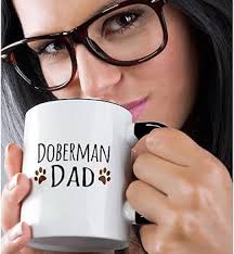 Buy 3dRose Doberman Pinscher Dad Doggie By Breed Brown Muddy Paw Prints  Doggy Lover Proud Pet Owner Two Tone Black Mug, 11 oz, Black/White Online  at Low Prices in India