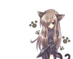 Catgirl Animal Ears Anime Long Hair White Cat Girl Anime Cat Cute Anime Wallpaper