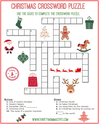 Booking of our ten minute crossword. Christmas Crossword Puzzle Printable Thrifty Momma S Tips